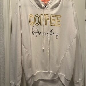 Rebellious One White Hoodie with Gold Print